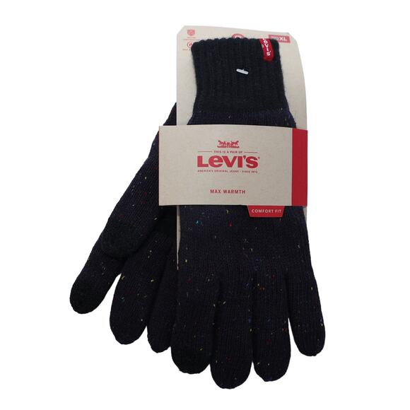 Levi's Mens Easy Texting Knit Winter Gloves - Mens XL - Black - NWT - Picture 1 of 3